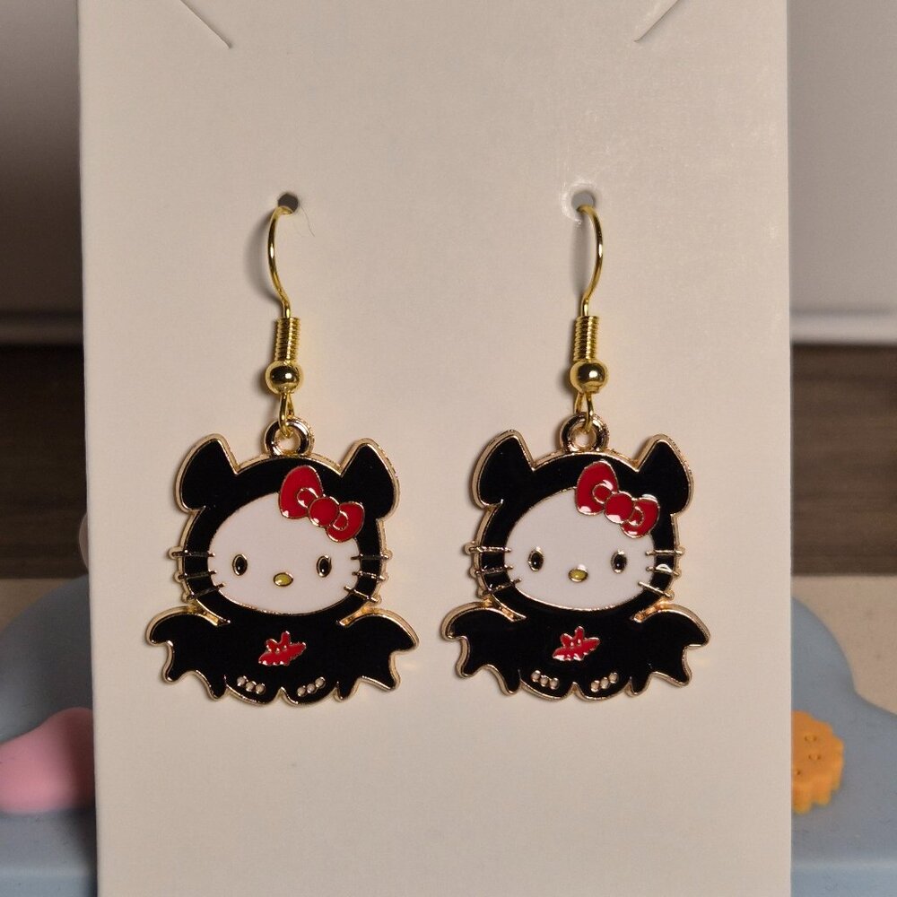 Sanrio Hello Kitty Cute Earrings Halloween Kawaii Accessories New